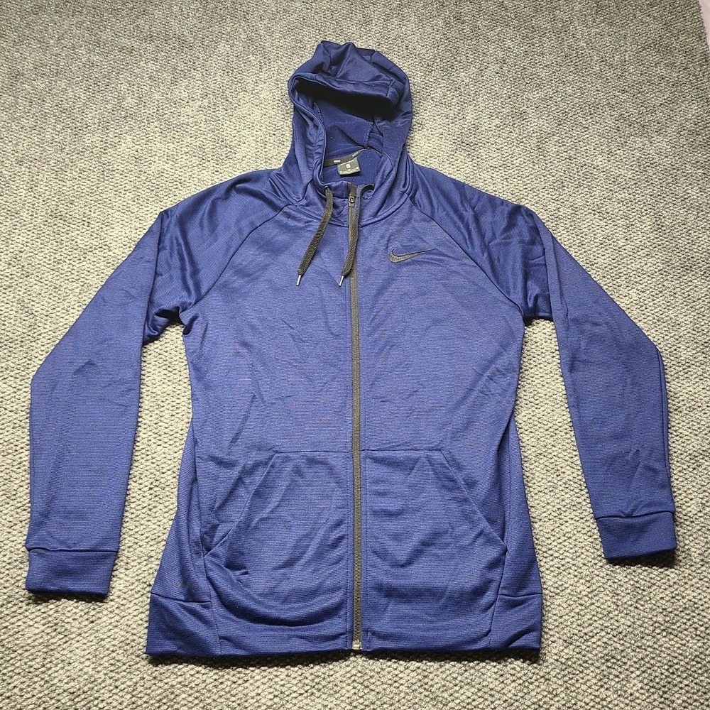Nike Dri-FIT Training Full Zip Hooded Hood Jacket Blue Mens Size M Sweatshirt